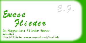 emese flieder business card